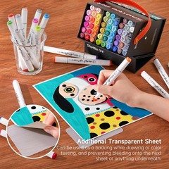 Alcohol Markers Brush tip, Dual Tip Brush & Chisel Tip Art Marker Set, 50 Col…