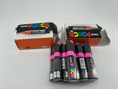 Lot Of 12 Posca Pink Poster Paint Markers. Broad Line. Arts, Craft Supplies