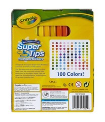 Crayola Super Tips Marker Set (100ct) Fine Point Washable Markers Teacher Must