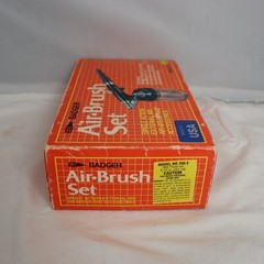 Vintage Badger Air Brush Set Model 350-3 Single Action Air Brush & Accessories