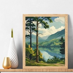 Paint by Numbers Kit for Adults – Forest Landscape Paint by Number on Canvas Wit