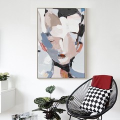 GeekMacro Abstract Face Textured Painting Hand Painted Colorful Wall Art for …