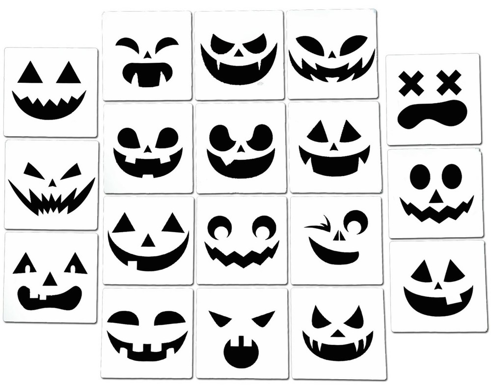 Halloween Pumpkin Stencils Jack o’Lantern Airbrush Spray Painting (18 PCS)