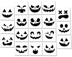 Halloween Pumpkin Stencils Jack o’Lantern Airbrush Spray Painting (18 PCS)