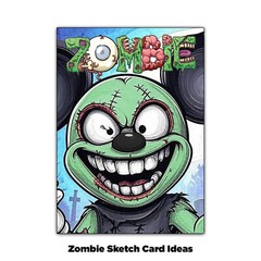 🧟 Zombie Artist Sketch Blank Trading Cards 2.5″x 3.5″ – 32pt Thick – 5 Cards 🧟