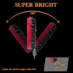 4 Pcs 201W Led Light, 7 Inch Round Led Light Bar Off Road Auxiliary Red 4