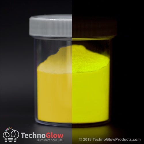 Glow in the Dark Powder, Fluorescent PINEAPPLE YELLOW – UV Reactive Glow Pigment