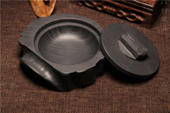 3.7in Calligraphy Painting Tool Ink Stone Cicada Lid Tree Stump Inkstone Inkslab