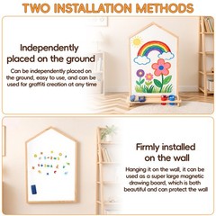 Wooden Art Easel for Kids,Double Sided Adjustable Magnetic Drawing Board | Kids