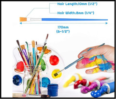 50 Pcs Flat Paint Brushes for Touch Up, Small Paint Brushes for Classroom Craft