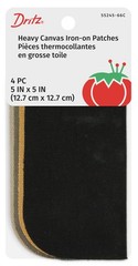 Dritz Heavy Canvas Iron-On Patches, 5 by 5-Inch, Colors May Vary, 4