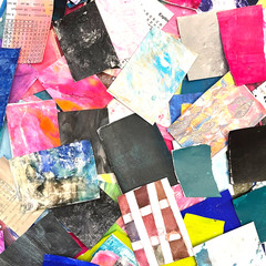2lb Mixed Media Collage Paper Box Hand-Painted Papers for Collage & Art Journals