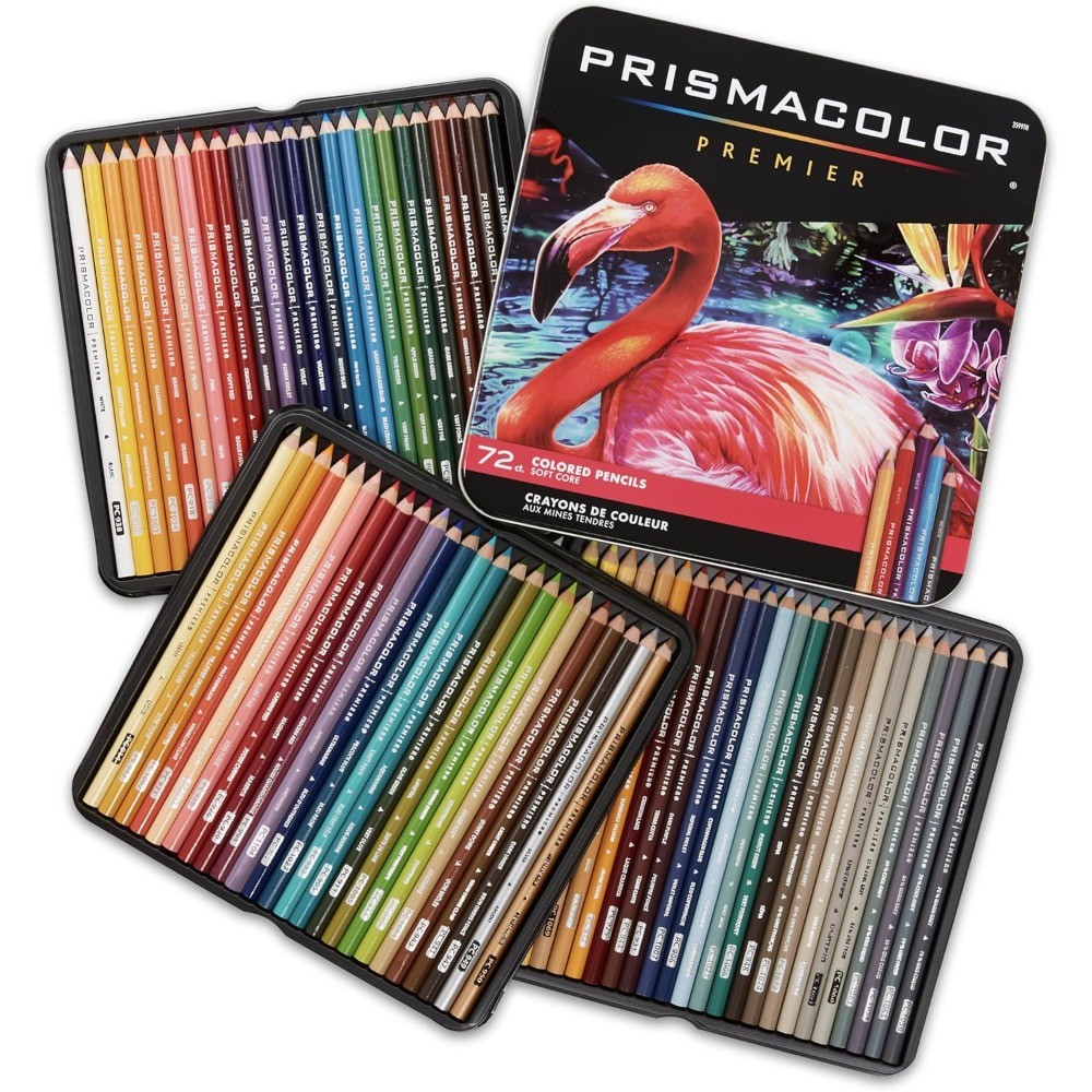 Prismacolor Premier Colored Pencils, Soft Lead, Multiple Colors, 72 Colors Pack