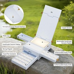Travel Watercolor Palette Box, All-in-One Portable Watercolor Kit with 24 Emp…