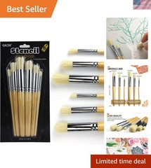 Versatile 6-Piece Stencil Brush Set with Ergonomic Grip for Artistic Precision