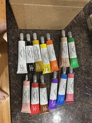 Vintage Lot Of 13 Herrschner’s Ball Point Embroidery Paint Pens With Brush