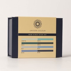 Unison Colour Soft Pastels Mini Set Half Stick 8 Blue Tones Colours