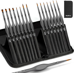15 Pack Miniature Painting Set, Fine Detail Paint Brushes for Models, Acrylic Wa