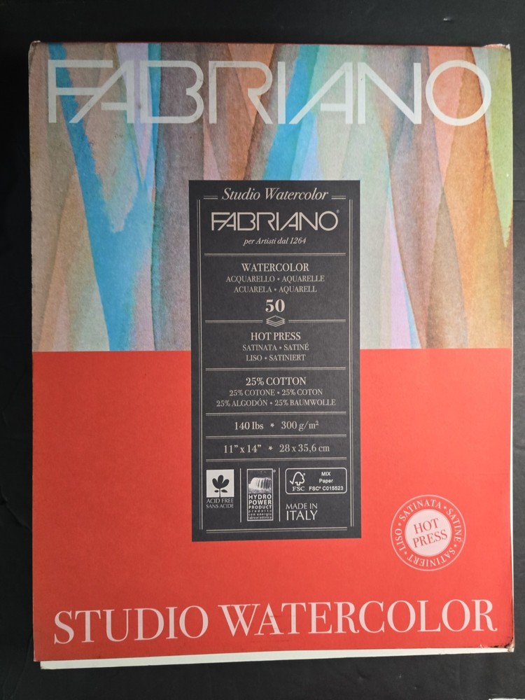 2 – Fabriano Watercolor Pad 50/ct Hot Press 11×14 140lb READ DESCRIPTION