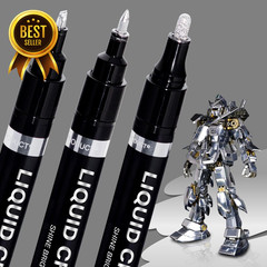 3 Pack Liquid Chrome Markers Mirror Paint Pens 0.7 1 3mm Tips for Metal Plastic