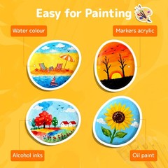 Simetufy 15 Pcs Rocks for Painting, River to Paint, 2-3″-15pcs, gray