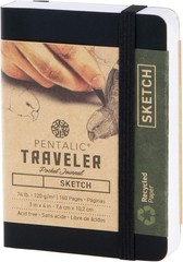 Portable 3″ x 4″ Sketchbook with Water-Resistant Cover and Elastic Closure