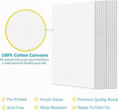 Canvas Boards for Painting – 8X10 12-Pack Bulk Canvas for Painting – 8X1…