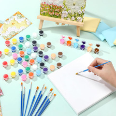 840 Pcs Mini Acrylic Paint Set 60 Set 12 Colors Washable Paint Strips 60 Pcs Fla