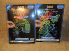 Rainbow Foil Engraving Art Mini Kit 5″X7″- Jungle Toucan & Butterfly 102 104