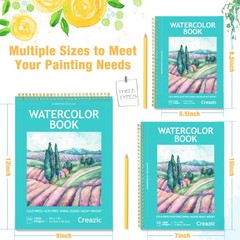 1 PC Watercolor Paper Pad 7″ x 10 Inch 24 Sheets 140lb/300g Spiral Bound