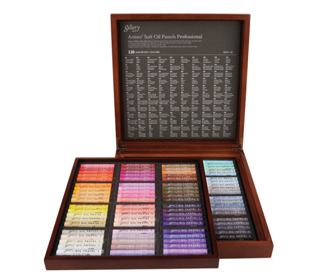 Mungyo Gallery Artists Soft Oil Pastels MOPV-120W 120 Colors Wooden Box Set