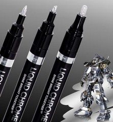 3PK Liquid Chrome Markers Permanent Mirror Pens for Plastic Metal Model Painting
