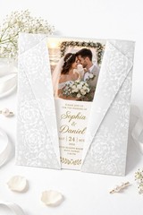 50 PCS White Rose Translucent Vellum Jackets 5×7 Inch Invitation Sleeves