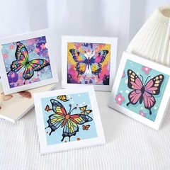4 Packs Diamond Art Kits for Kids, Butterfly Diamond Art for Kids Ages 8-12,