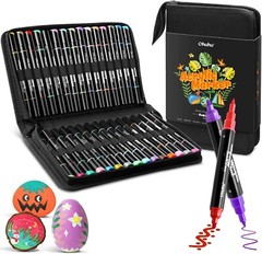 Ohuhu Acrylic Paint Pens 30 Colors Dual Tips (Round & Fine) High Opacity Paint