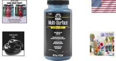 Multi-Surface Acrylic Paint in Pure Black, 16 Oz – Easy Cleanup, Satin Finish