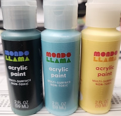 Satin Finish Acrylic Paint multi surface, non toxic/Lot of 11 bottle/ mix colors