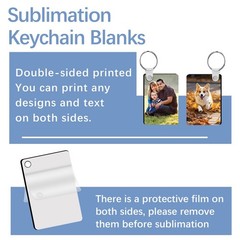 240Pcs Sublimation Keychain Blanks Rectangle Bulk Products Double Sides 80 MD…