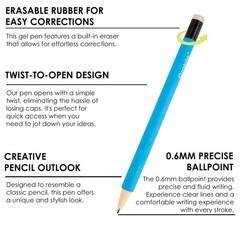 Grabie Erasable Gel Pens, Medium Point 0.7 Pack of 1, 9 Colors Pens: Classic
