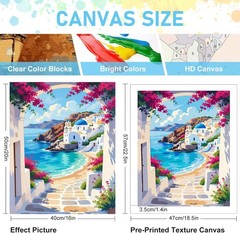 Mrnsiet Paint by Number for Adults Beginners, Easy Seaside Town MT22397-US
