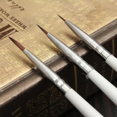 3Pcs Weasel Hair Brush Pen Fine Detail Nail Art Stroke Watercolor Paint Oil Set;