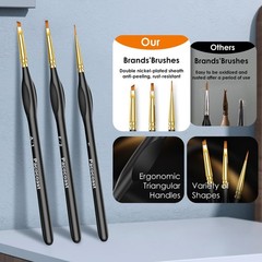 Detail Paint Brushes Set, 12PC Miniature for Fine Small, Black