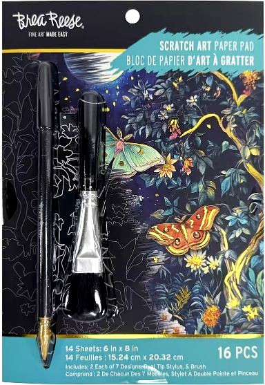 Brea Reese SUMMER NIGHTS Scratch Art Paper Pad 6″ x 8″ NEW