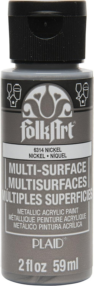 Multi-Surface Metallic Paint in Assorted Colors (2 Oz), Metallic Nickel