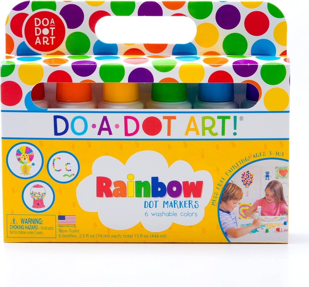 DO A DOT ART Markers 6-Pack Rainbow Washable Paint Marker Kids Toddler Craft USA