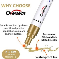 7Pc Waterproof Permanent White Paint Marker Pen For Car Tire Tread Rubber Metal