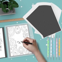 50 Sheets Carbon Paper Black Graphite Paper Transfer Tracing Paper and 5 Pieces