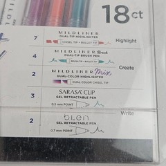 Zebra Goal Planning Set 18 Ct Midliners Sarasa Clip Blen Retractable NIP
