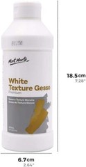 Mont Marte Premium White Texture Gesso 16.9 Fl Oz (Pack of 1), Charcoal,White