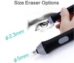 Electric Battery-Operated Pencil Eraser With 22 Eraser Refills (Black)